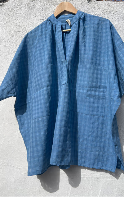 Blue Grid Short Sleeve Shirt