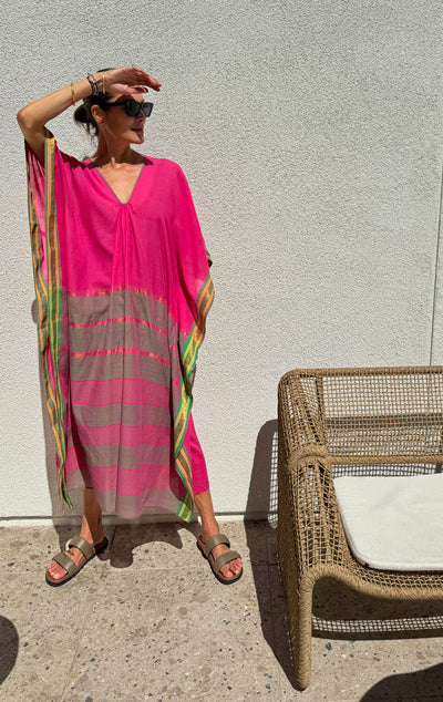 Fuchsia one of a kind caftan-sold out