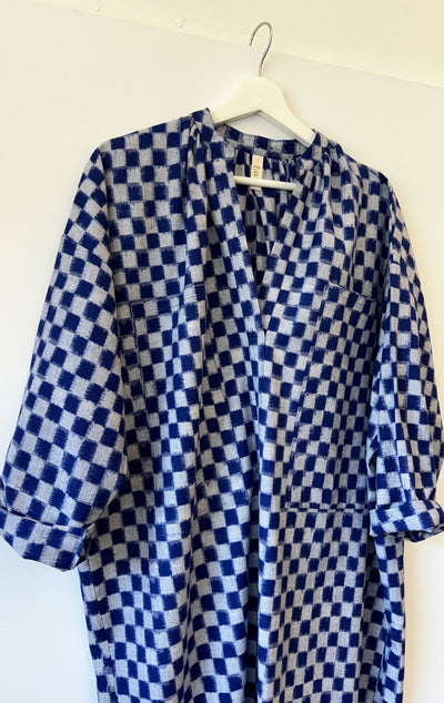 Checkered two pocket caftan-only 1