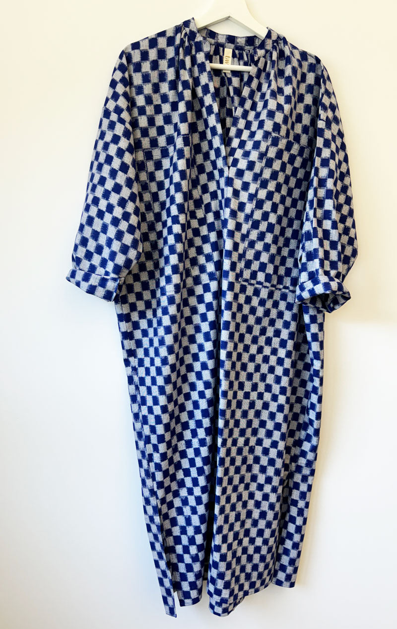 Checkered two pocket caftan-only 1