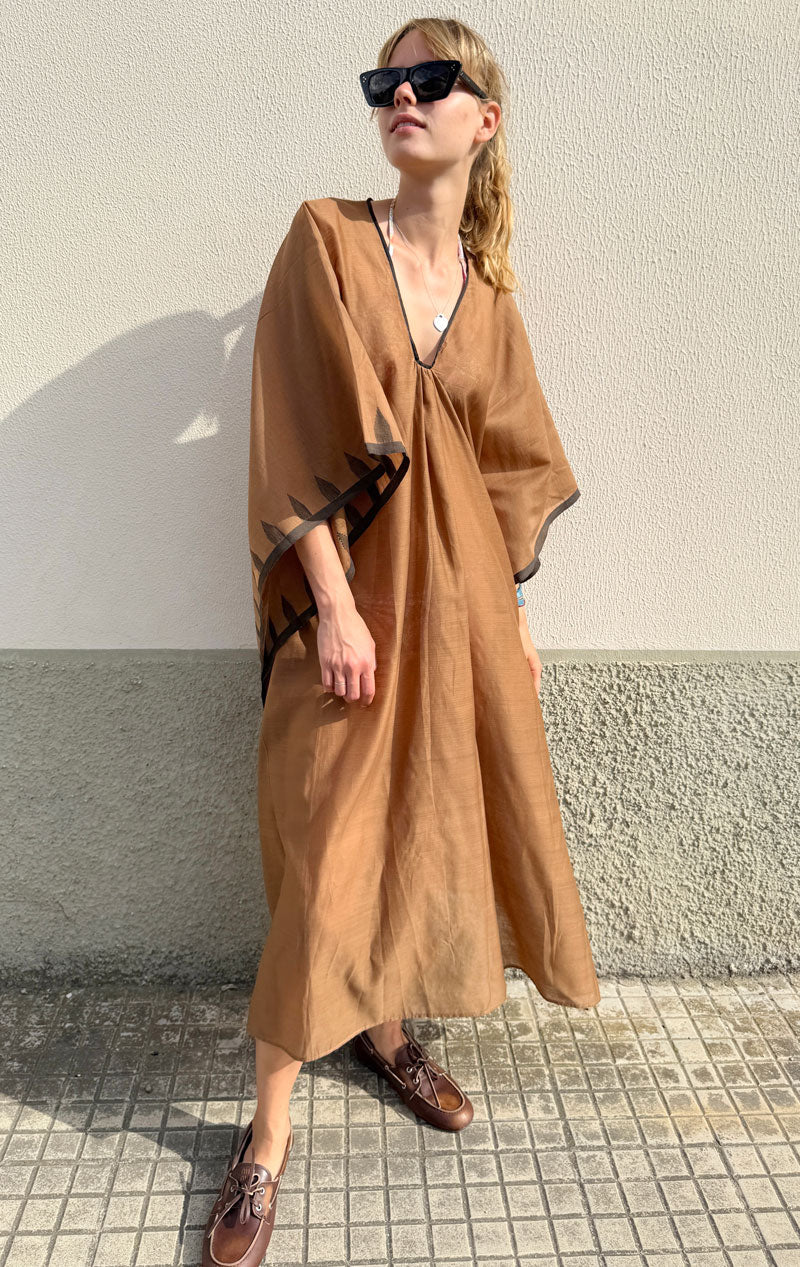 Cocoa Sari Caftan - ships after 8/11