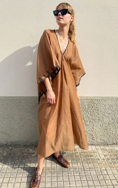 Cocoa Sari Caftan - ships after 8/11