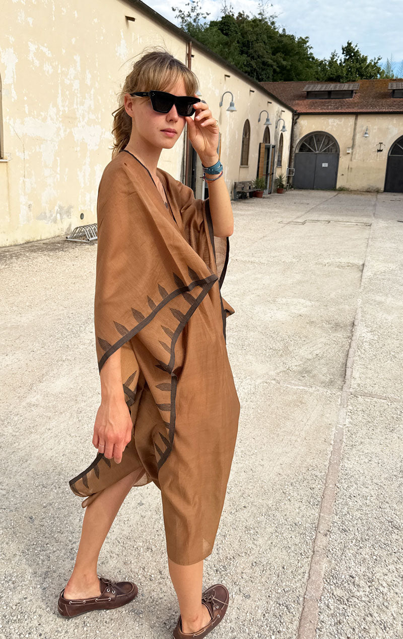 Cocoa Sari Caftan - ships after 8/11