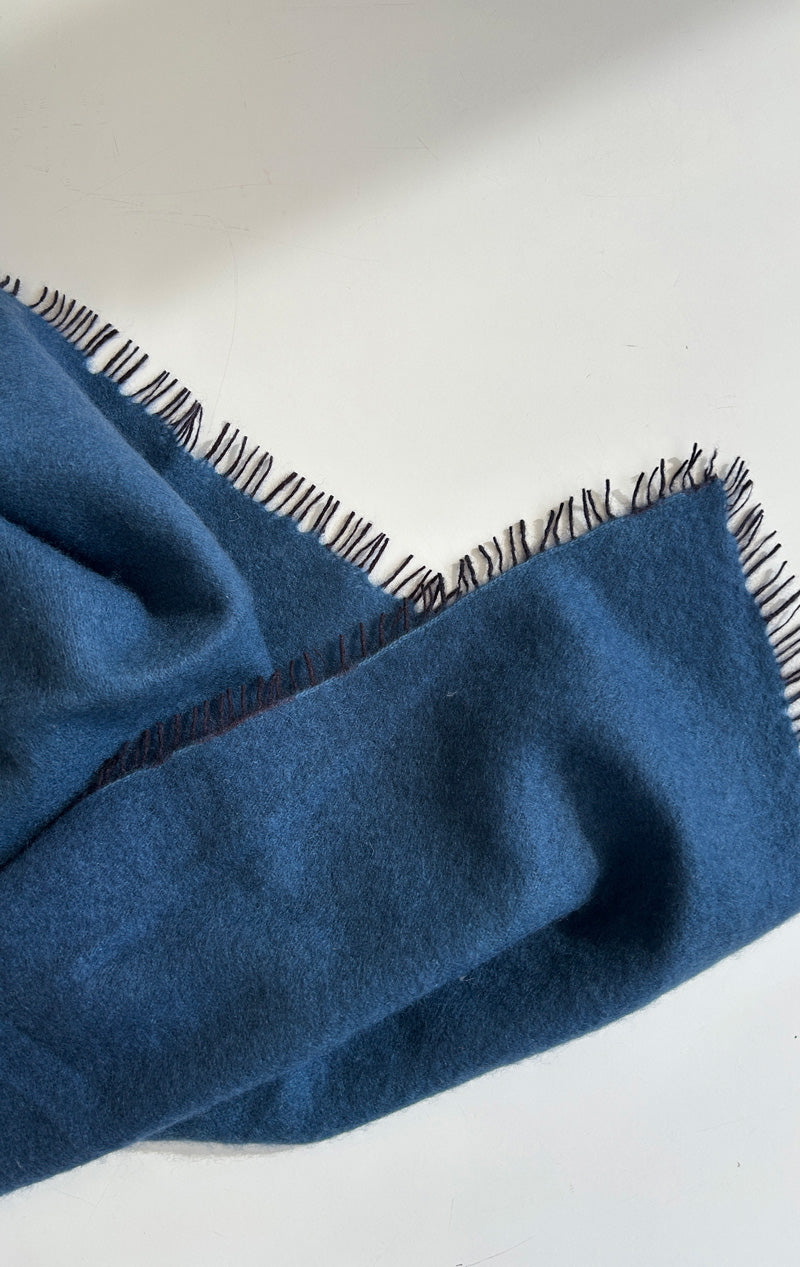 New! cobalt blue fringe scarf