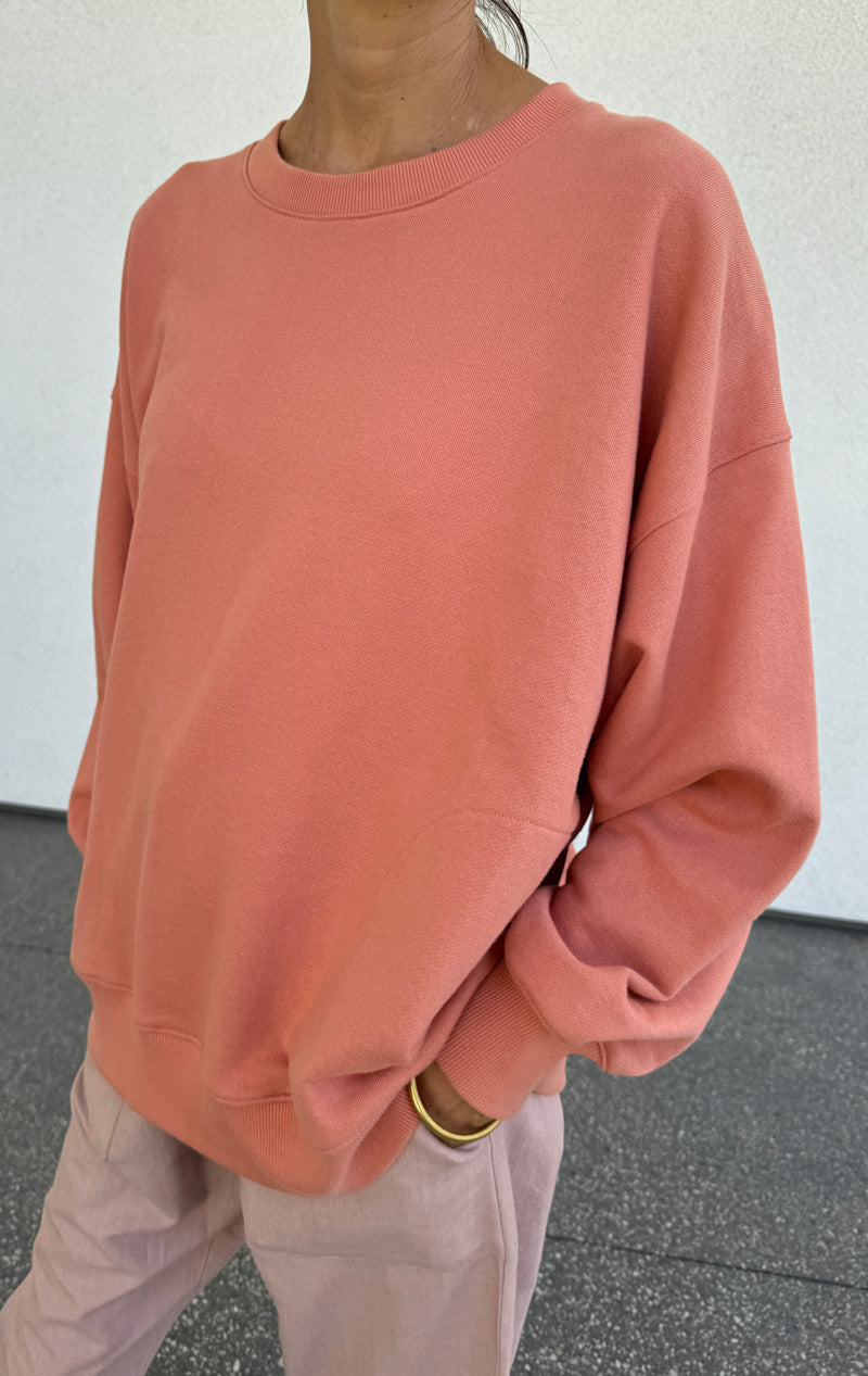 Japanese Cotton Sweatshirt- Coral