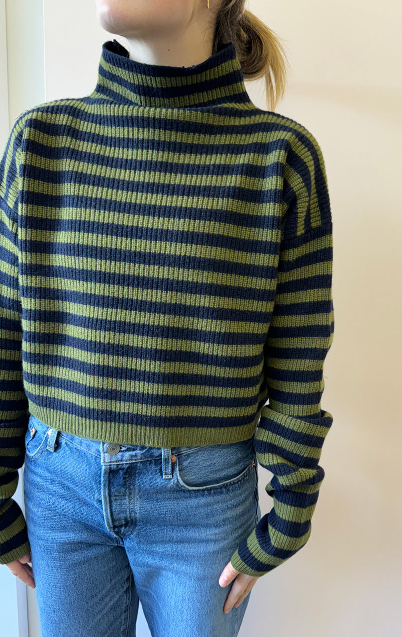 Cropped mock sweater