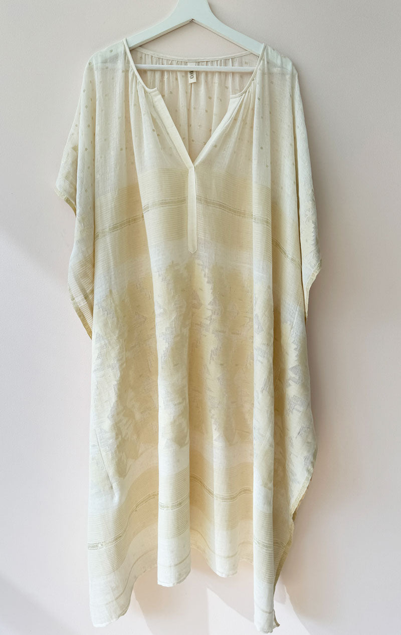 Peach and Natural Dhaka Caftan