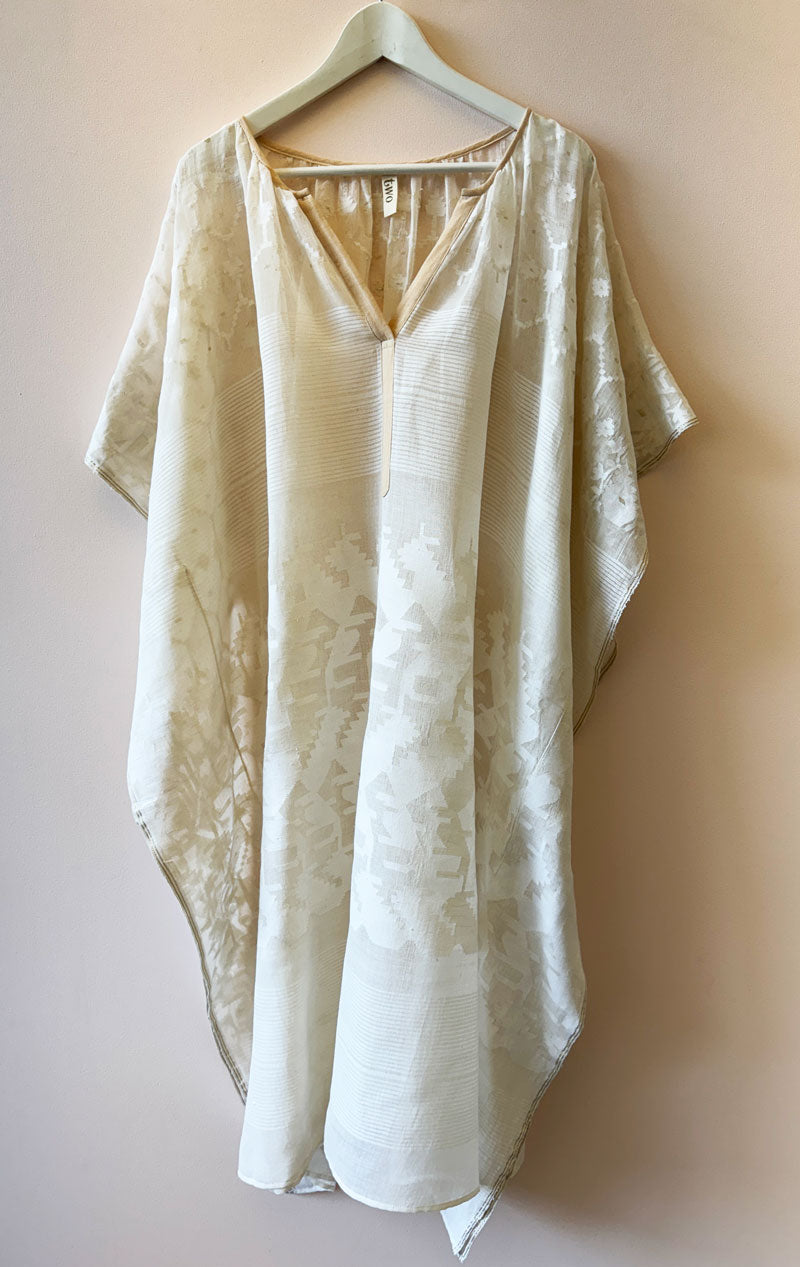 White Dhaka caftan