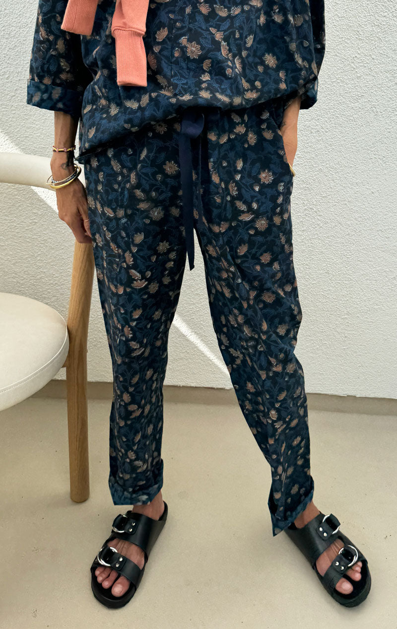 Floral Print Drawstring Waist Pant