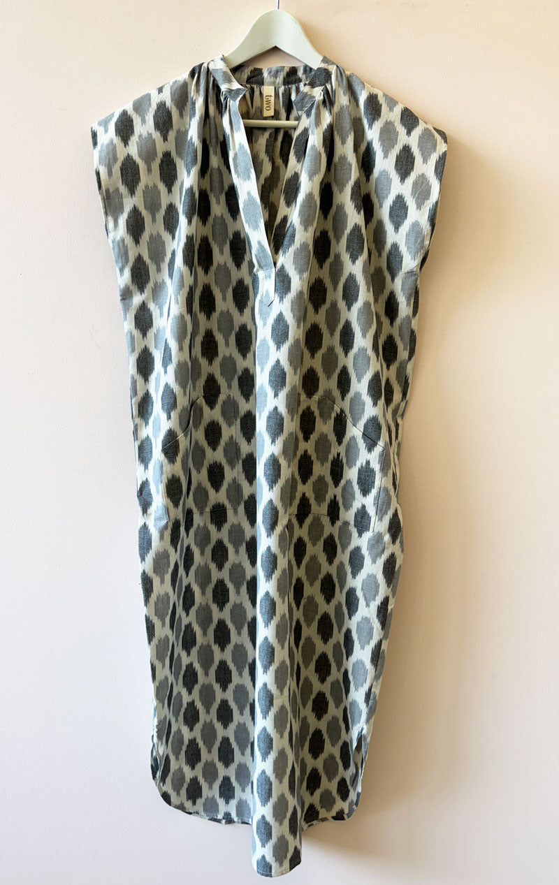 Grey Ikat Slim Dress