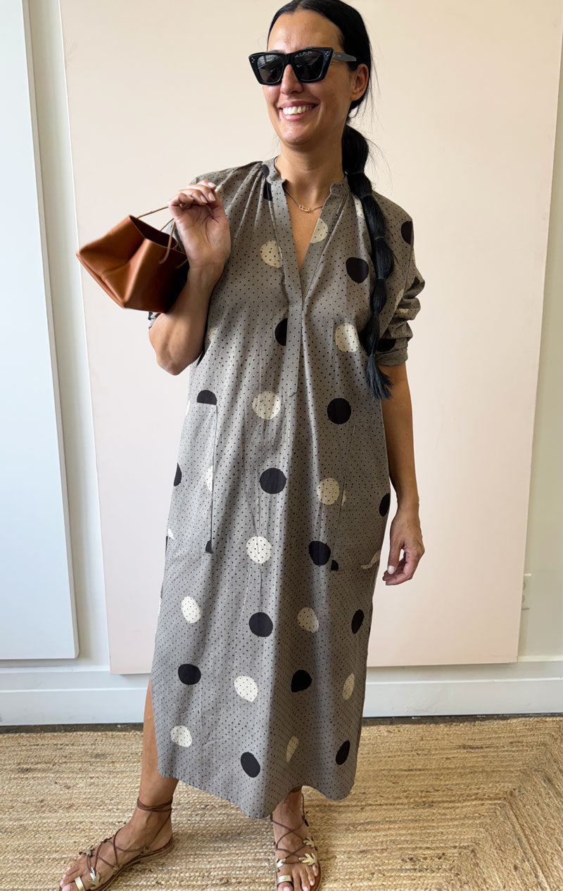 Natural Dye Dabu Dot caftan