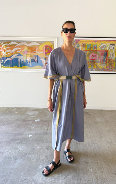 Lilac v neck caftan