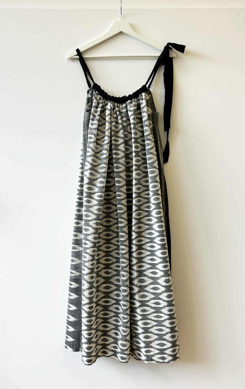 Ikat X drawstring dress