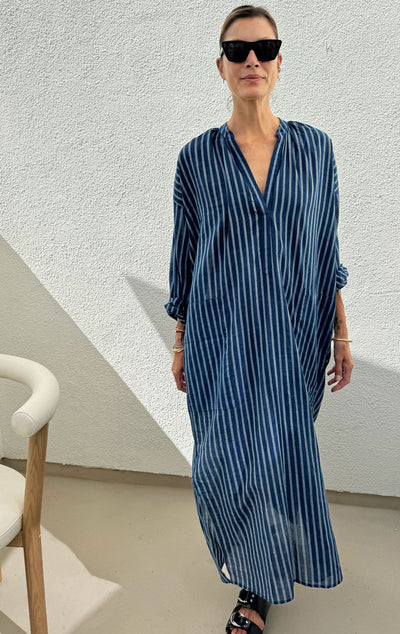 Featherweight long stripe caftan