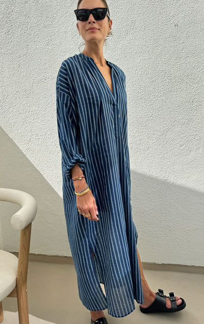 Featherweight long stripe caftan