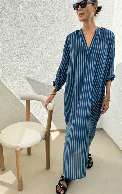 Featherweight long stripe caftan