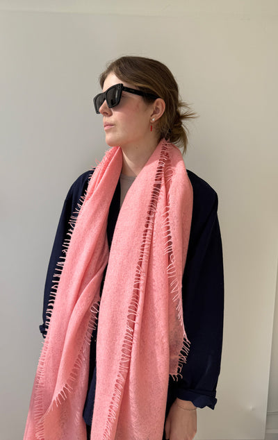 Soft Pink Felted cashmere scarf