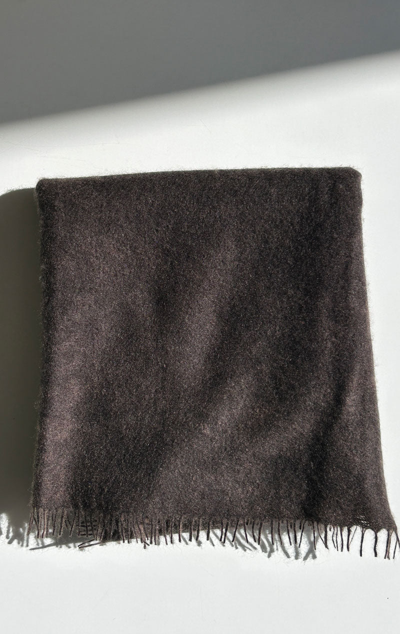 Brown cashmere bandana scarf
