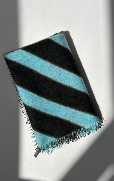 Two Ply Diagonal stripe Felted cashmere scarf