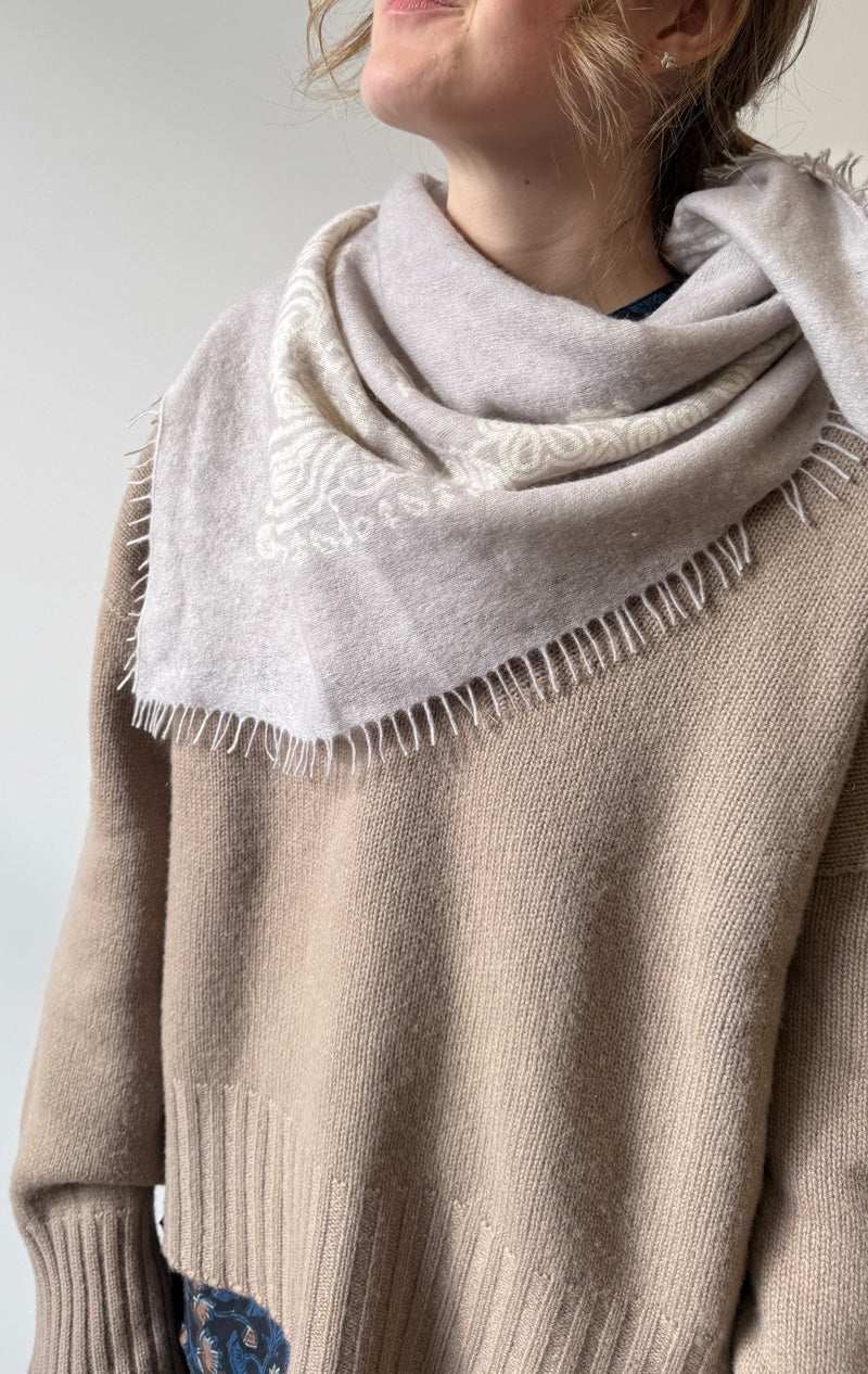 New! light grey bandana scarf