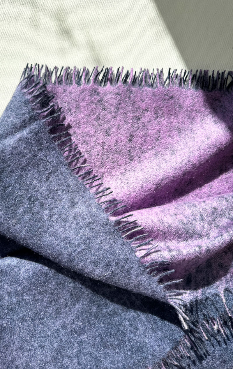 Two Ply Soft Violet Felted cashmere scarf