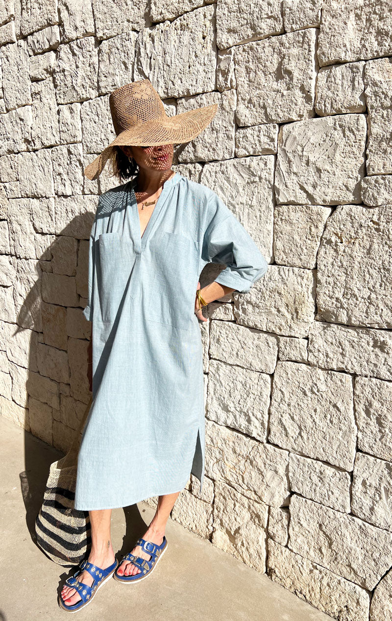 Microstripe two pocket caftan