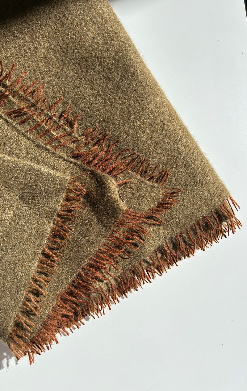 New! olive fringe scarf