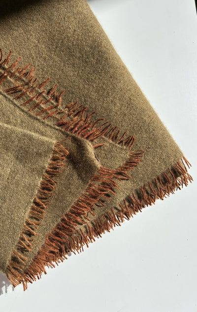 New! olive fringe scarf