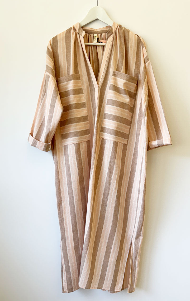 Pink/ Nude two pocket caftan