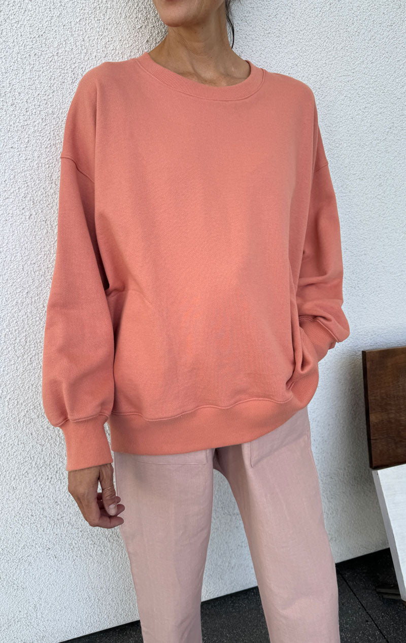 Japanese Cotton Sweatshirt- Coral