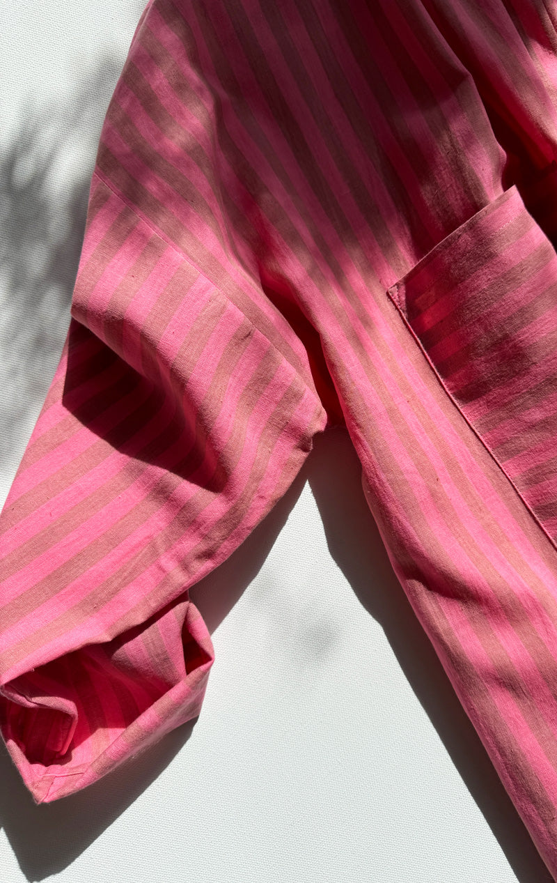 New! Pink stripe two pocket caftan