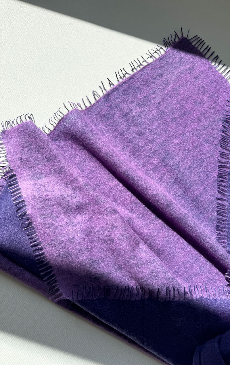 Two Ply Violet Felted cashmere scarf