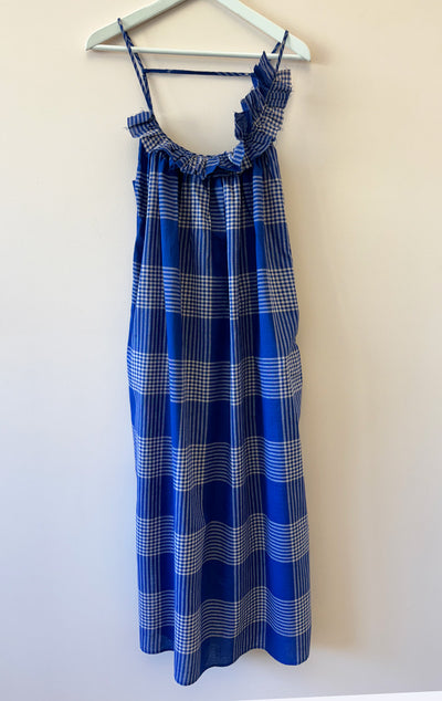 Plaid Ruffle neck dress