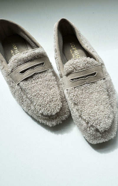 Shearling slipper shoe-made in Italy