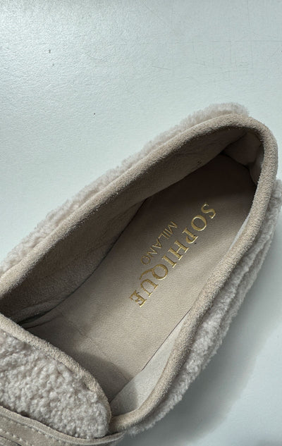 Shearling slipper shoe-made in Italy