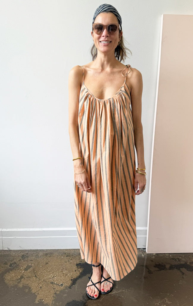 Handwoven Slip Dress- Canteloupe