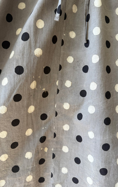 Sample- tie neck Wabi sabi grey dot shirt