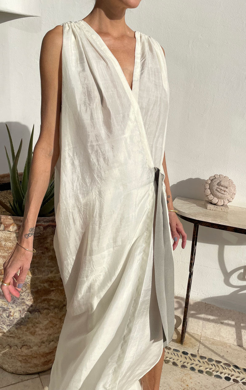 Wrap silk dress