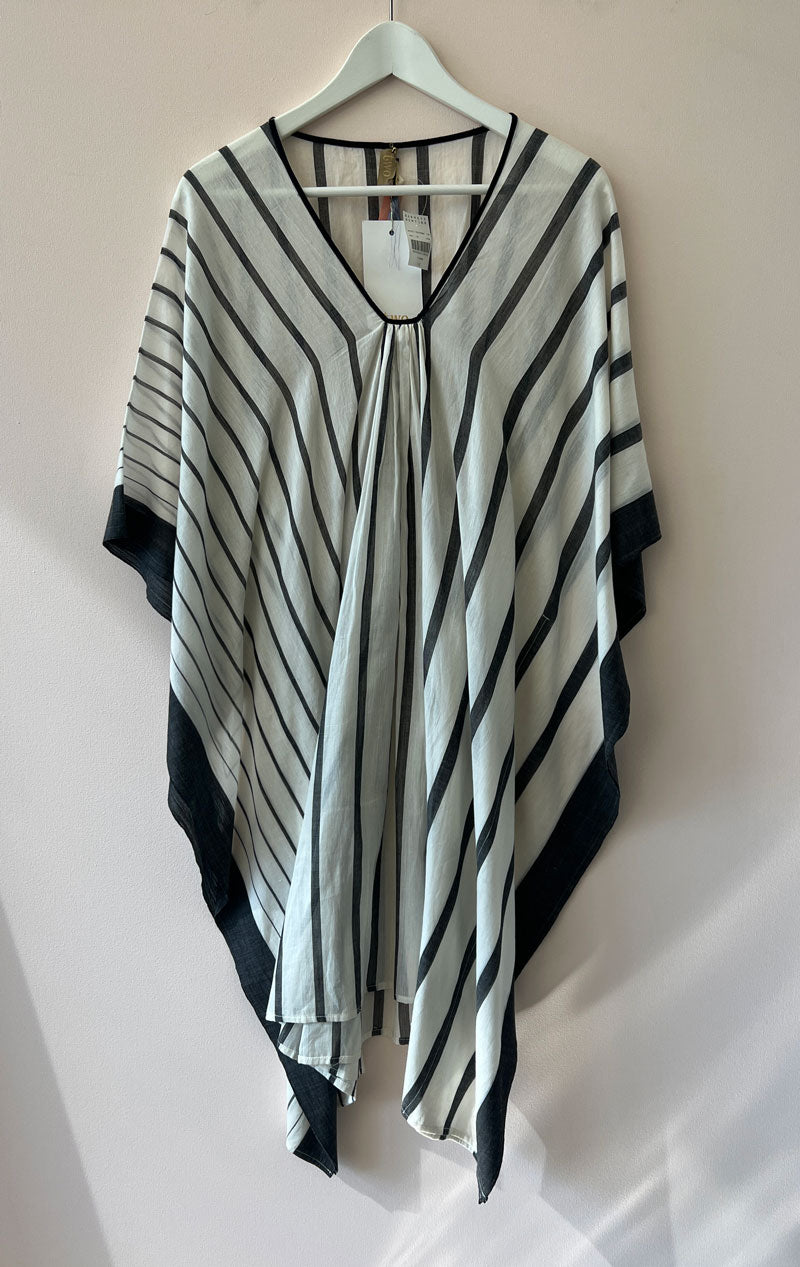 white and black stripe caftan – Two