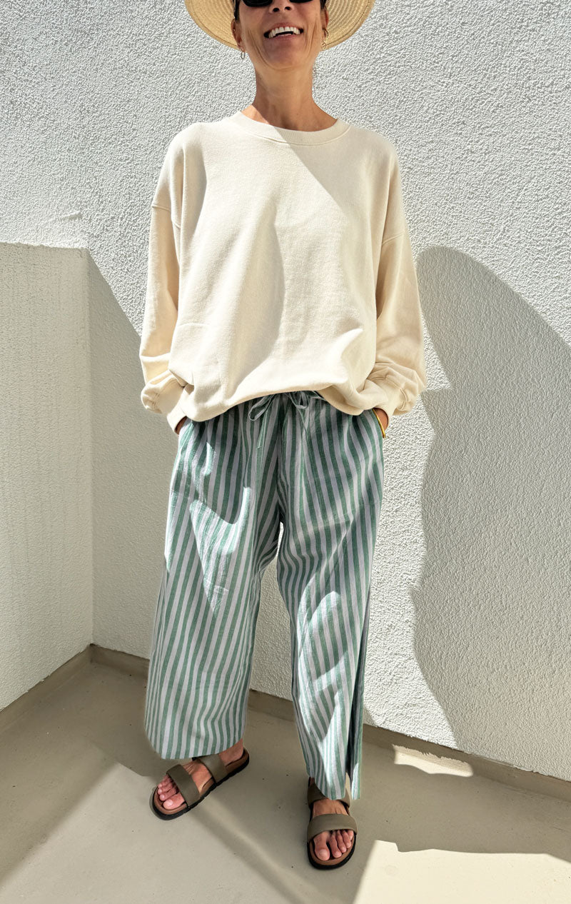 Paperbag stripe pant