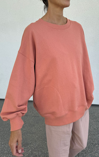 Japanese Cotton Sweatshirt- Coral