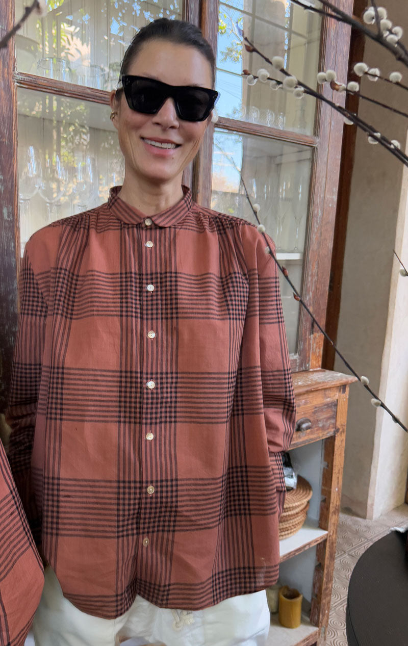 Plaid Sienna khadi blouse