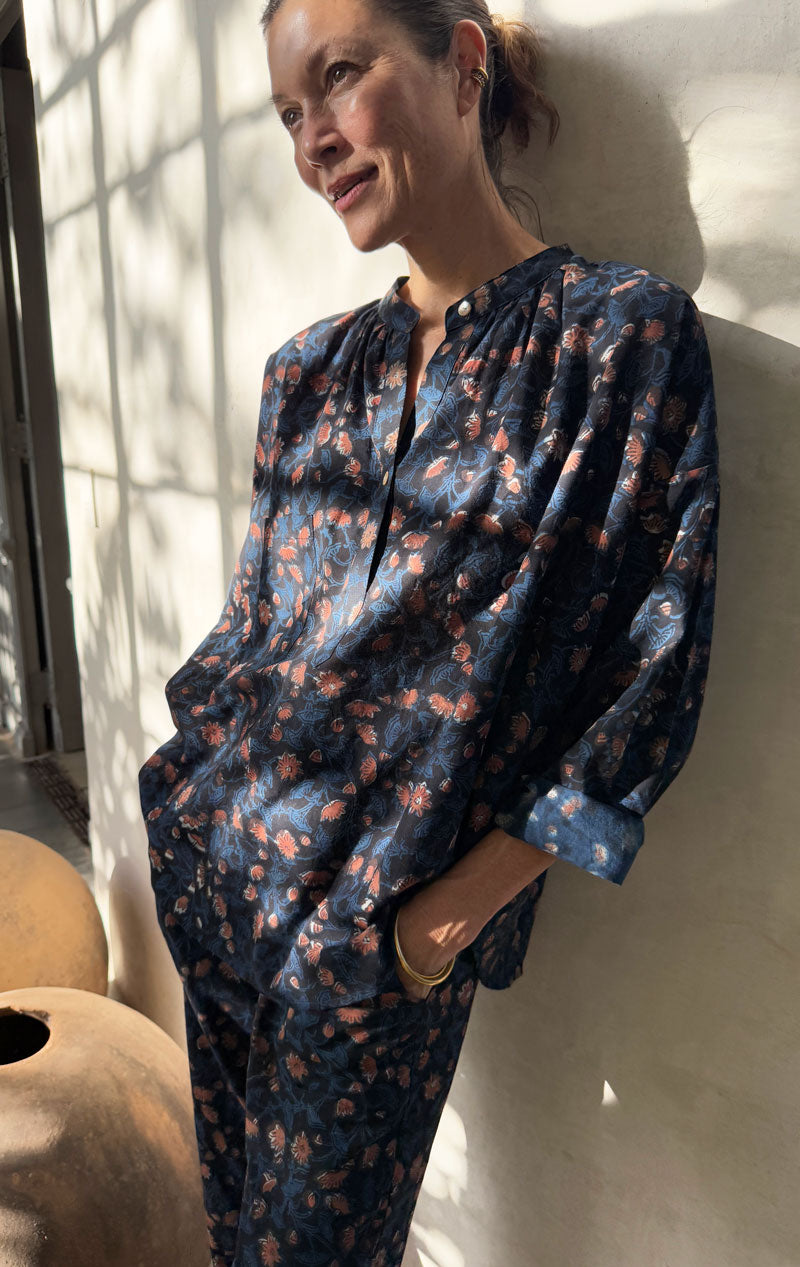 Fall Favorite! Floral Dabu Shirt