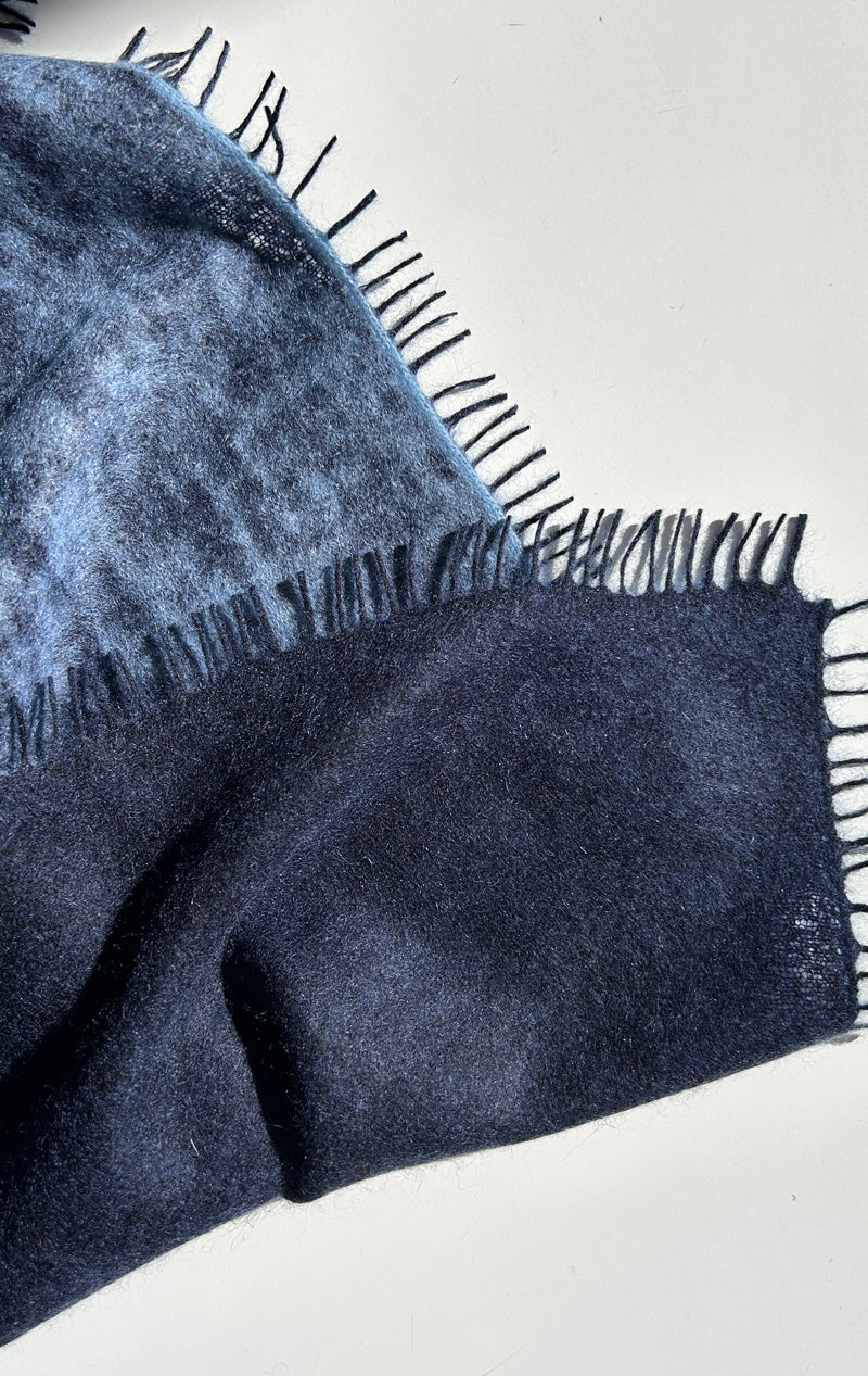 New! navy two tone blue scarf