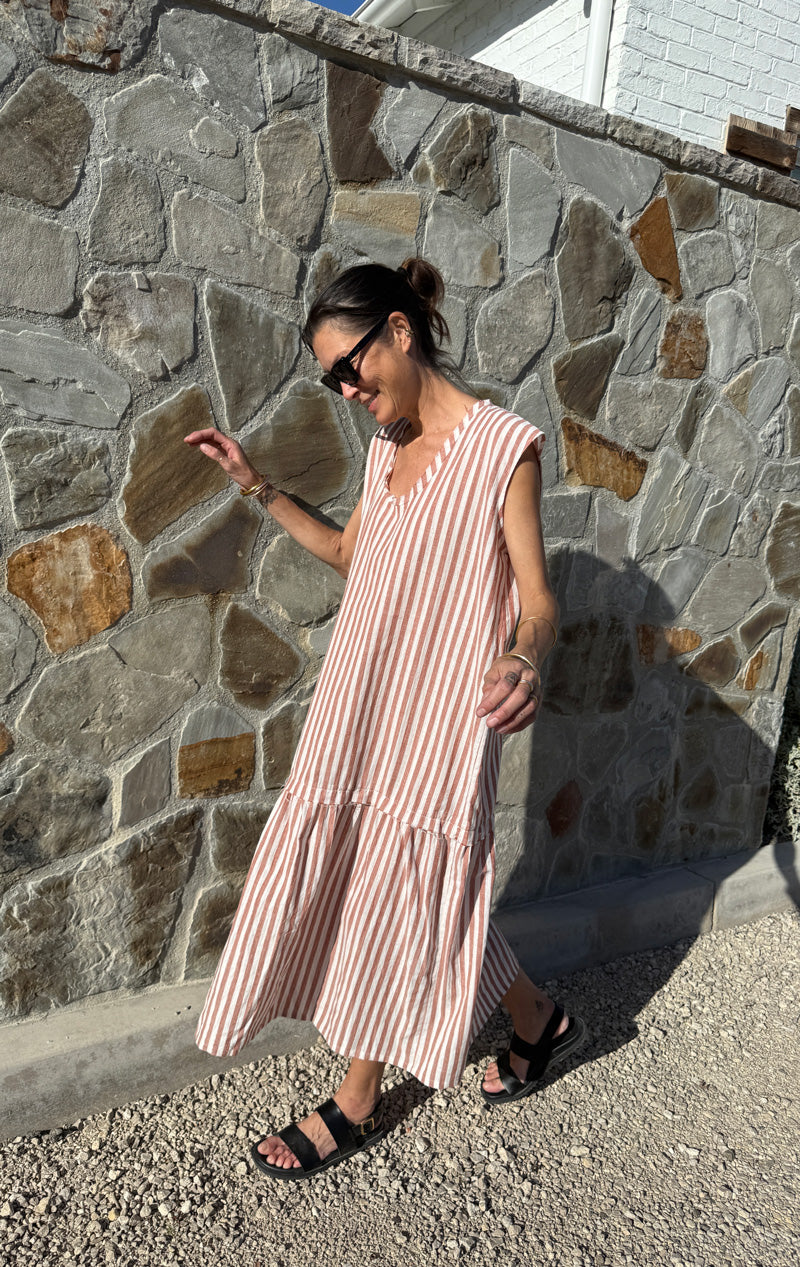 drop waist summer dresses Terracotta stripe Stripe Dress Winter Dress for Children An easy summer silhouette Color:RINSED INDIGO USMC MALE ENLISTED BLUE