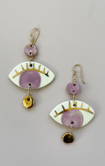 Lilac Handmade dotted earring