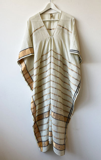 Caftan with gold stripe embroidery