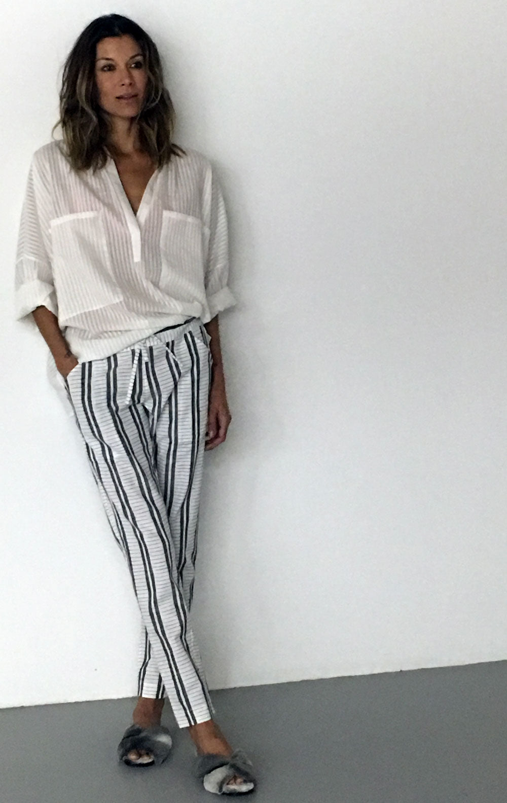 white with blue stripe pants-1 left