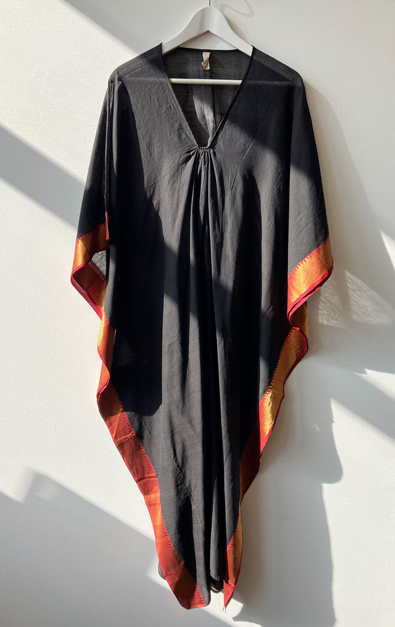 Black Metallic border caftan