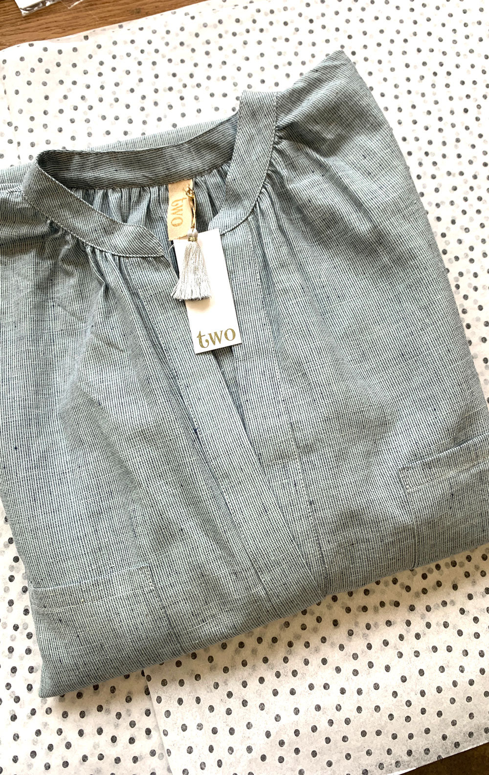 Micro stripe khadi pocket caftan